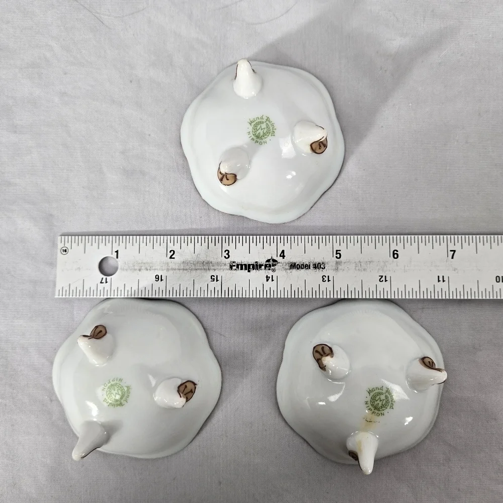 Vintage (3) Nut Bowls Hand Painted Nippon  Japan Perfect for Chestnuts